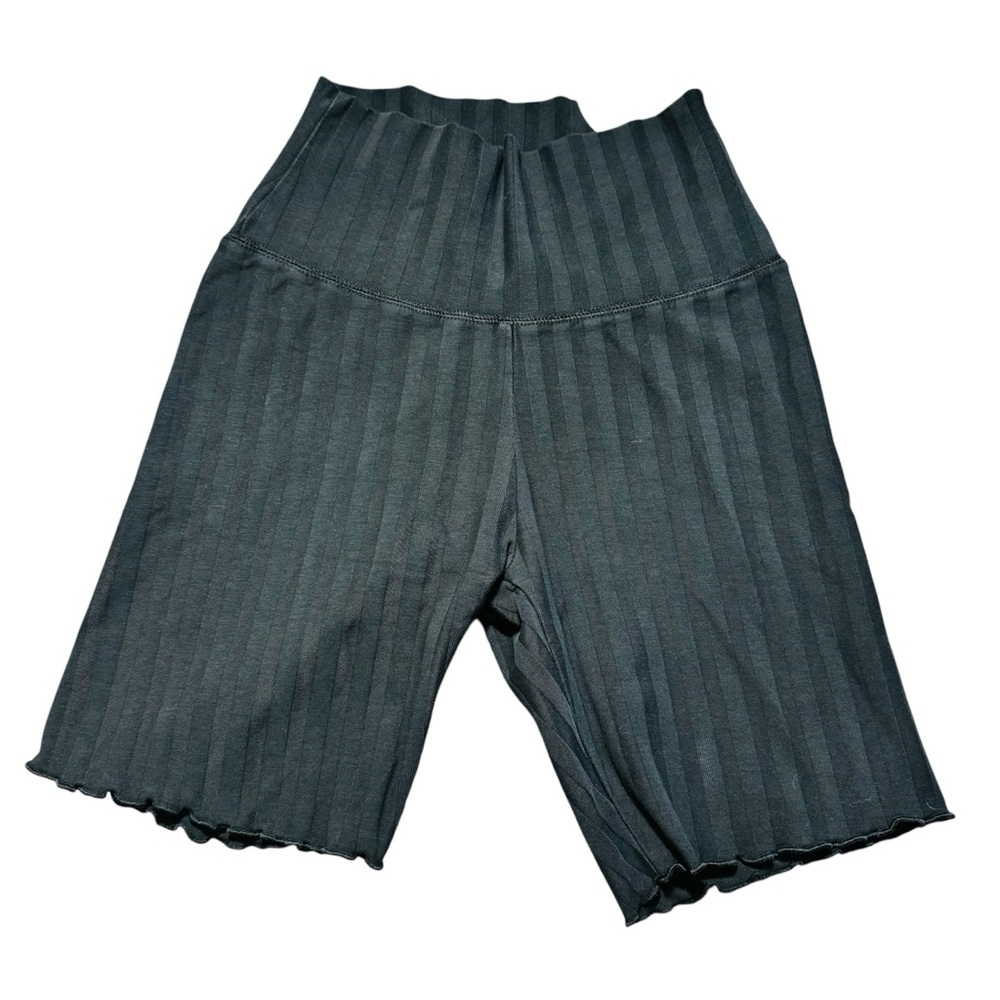 Aerie Offline Black Ribbed Stripe High Waisted Original Bike Short 7” Inseam NWT